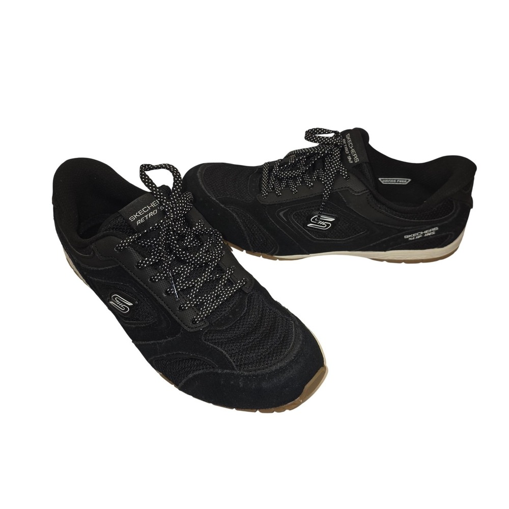 Skechers Retro 92 Slip-ins Shoes Womens Size 8.5 Black Memory Foam Comfort